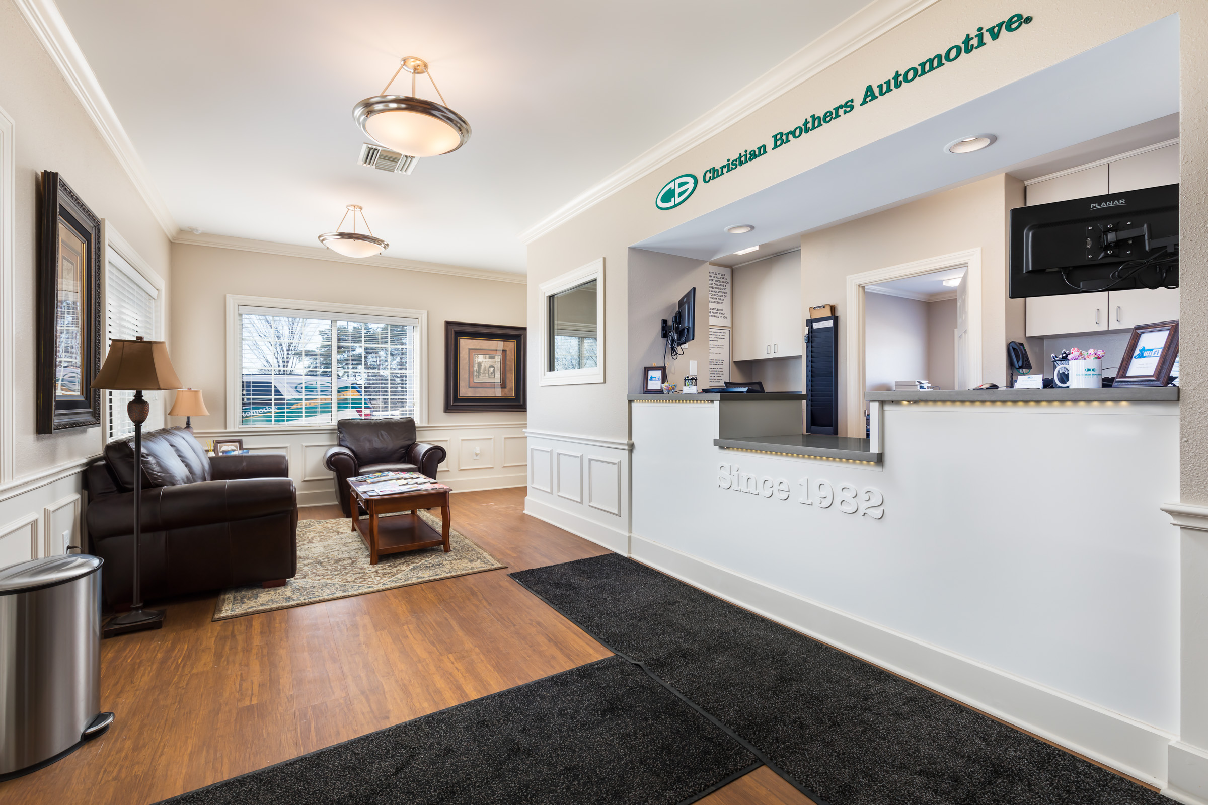 Our comfortable and welcoming lobby where guests can wait while their car is serviced